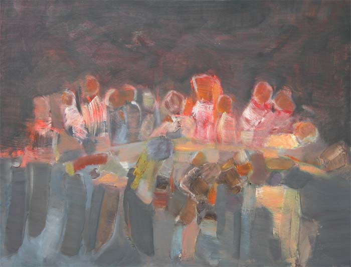 Cène - huile sur bois