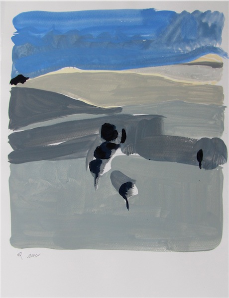 Arbres et collines - 30x40 - gouache sur papier