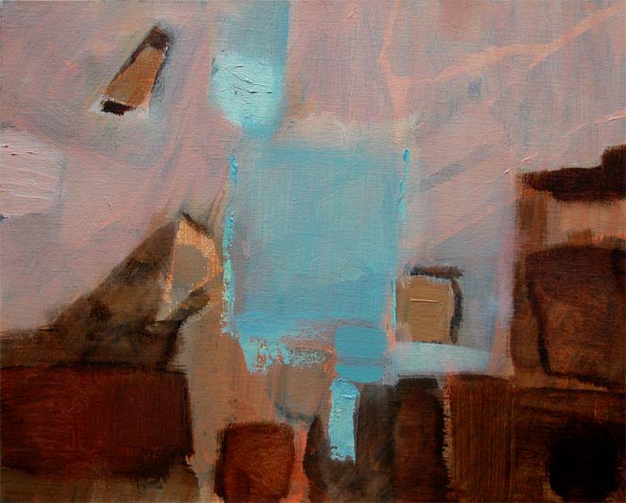 Lumière le soir à Tozeur - huile sur toile