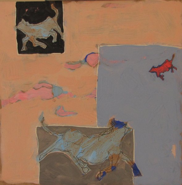 Vaches - 30x30 - tempera