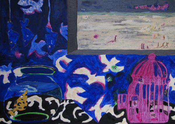 Cage aux mouches - 50x70 - huile sur toile