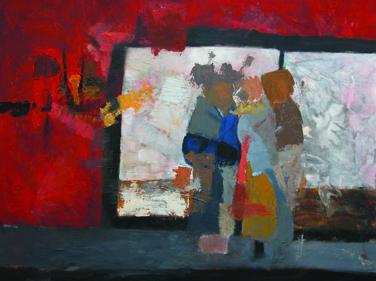 femmes japonaises - huile sur bois