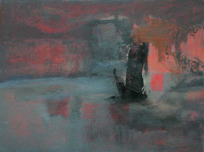 naufrage - 40 x 30 - huile sur bois