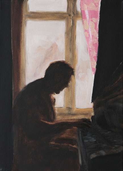 Pianiste - 4F(33x24) - huile sur toile