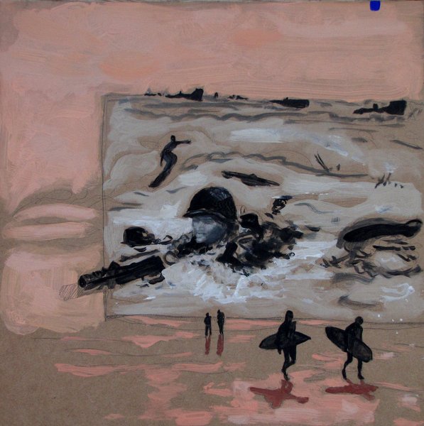 Surfers - 40x40 - tempera