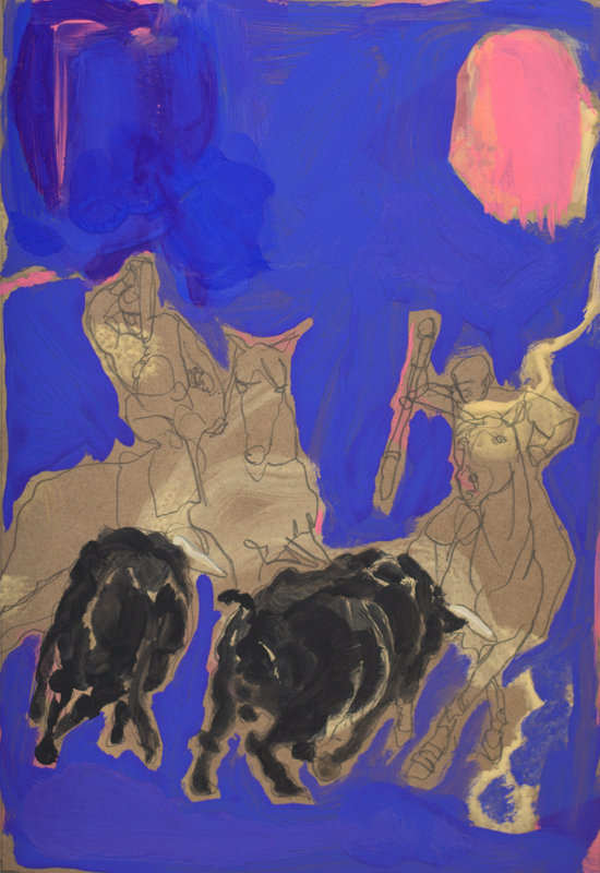Tauromachie - tempera - 21x30